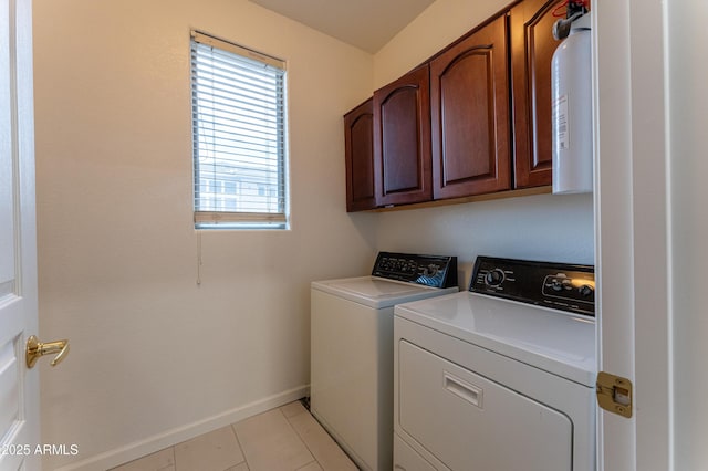 15221 N Clubgate Dr Unit 2132, Scottsdale, AZ 85254 - clothes washing area featuring cabinet space, independent washer and dryer, baseboards, and light tile patterned floors