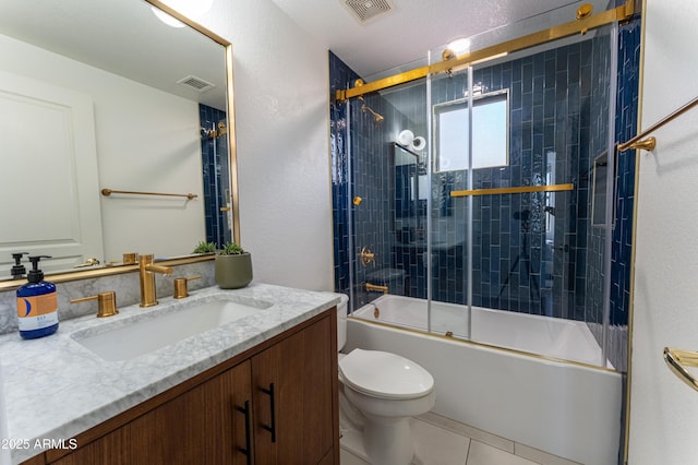 15221 N Clubgate Dr Unit 2132, Scottsdale, AZ 85254 - full bath with vanity, toilet, bath / shower combo with glass door, and visible vents