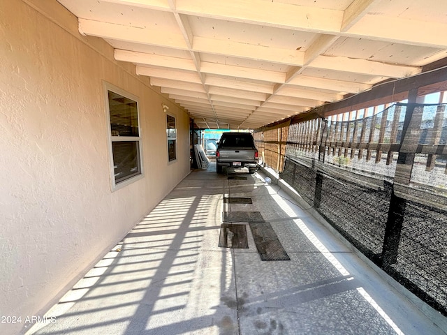 view of patio with a carport