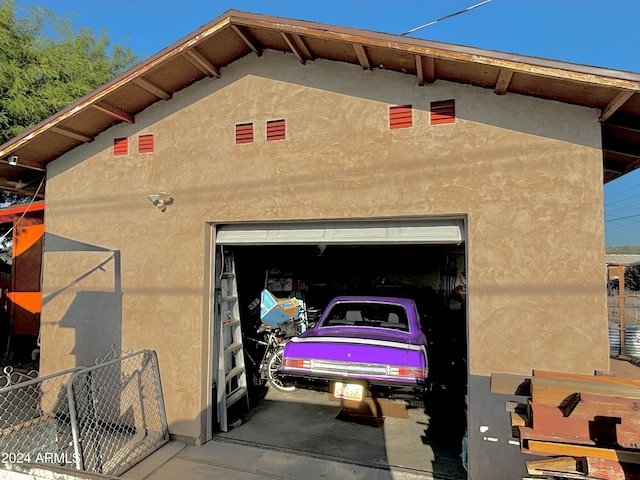 view of garage