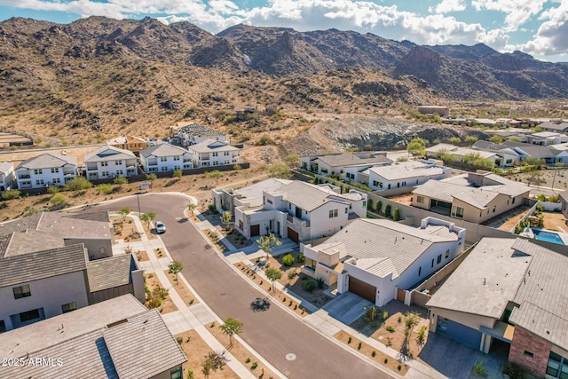 aerial view with a mountain view