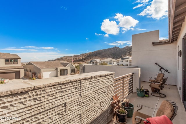 balcony with a mountain view