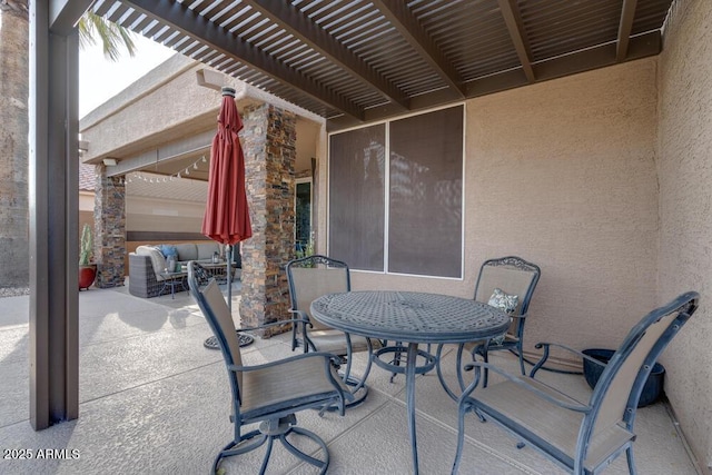 view of patio with a pergola