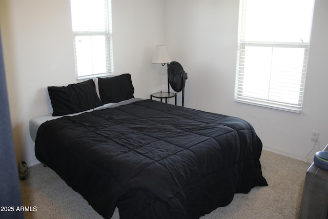 bedroom featuring baseboards and carpet