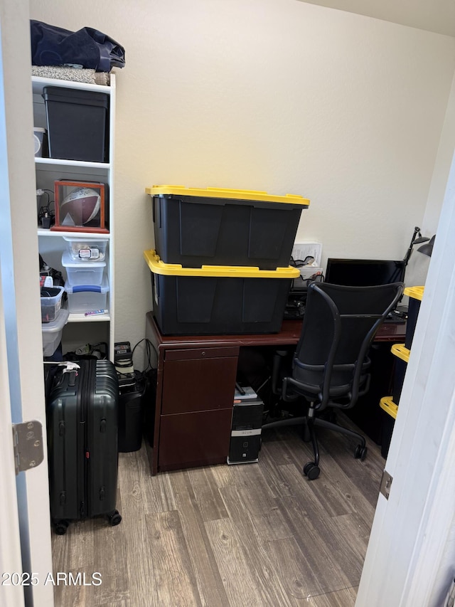 office space featuring wood finished floors