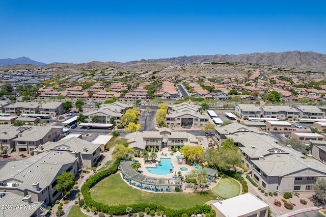 aerial view featuring a mountain view