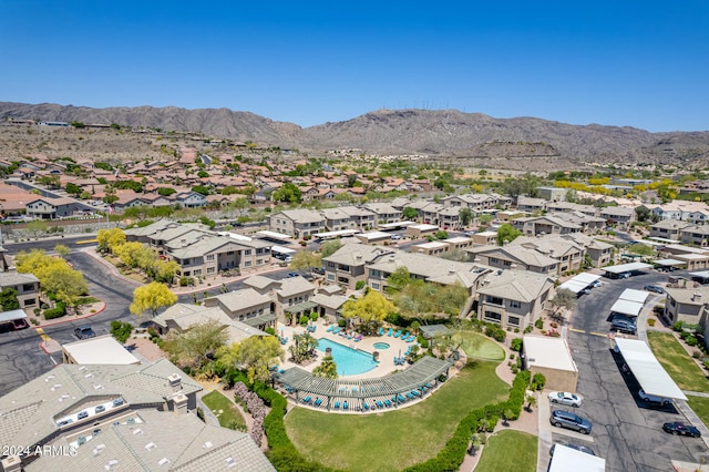 aerial view featuring a mountain view