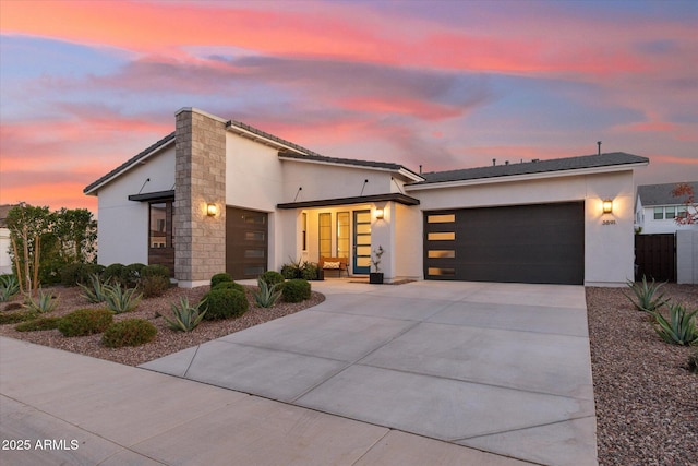 contemporary house with a garage