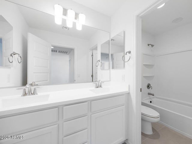 14634 W Sand Hills Rd, Surprise, AZ 85387 - full bath with toilet, washtub / shower combination, double vanity, and tile patterned floors
