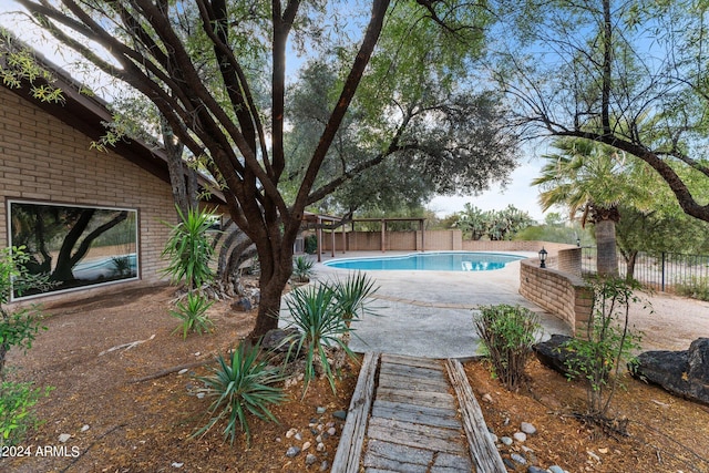 view of pool featuring a patio area