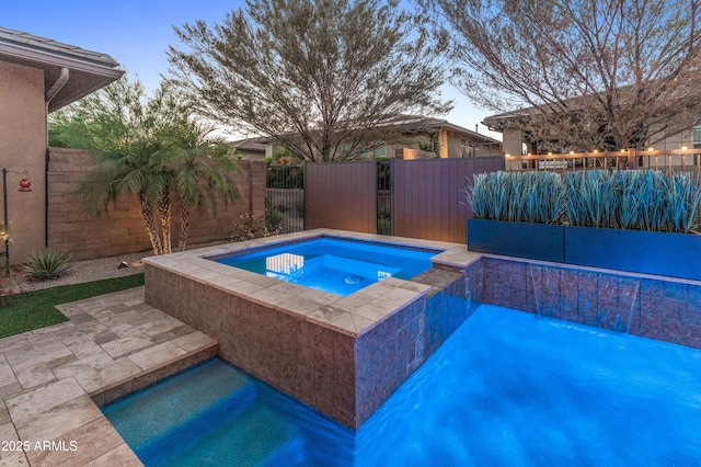 13186 W Via Dona Rd, Peoria, AZ 85383 - view of pool featuring a fenced backyard and a pool with connected hot tub
