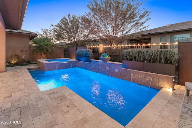 13186 W Via Dona Rd, Peoria, AZ 85383 - view of pool with an in-ground hot tub, a patio, and a fenced backyard