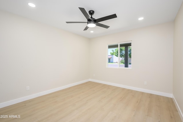 8341 E Keim Dr, Scottsdale, AZ 85250 - unfurnished room with light wood-style flooring, recessed lighting, and ceiling fan