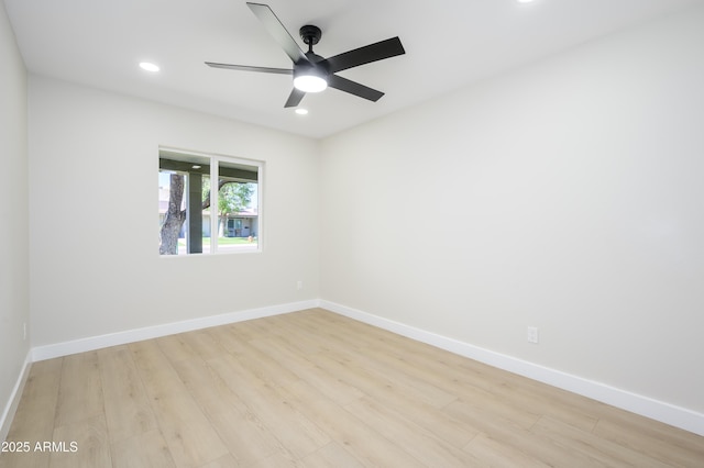 8341 E Keim Dr, Scottsdale, AZ 85250 - spare room with light wood-style floors, a ceiling fan, and recessed lighting