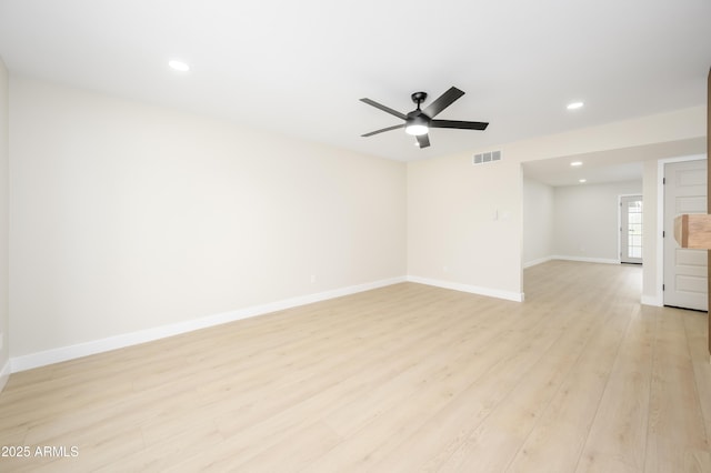 8341 E Keim Dr, Scottsdale, AZ 85250 - spare room featuring recessed lighting, light wood-type flooring, and a ceiling fan