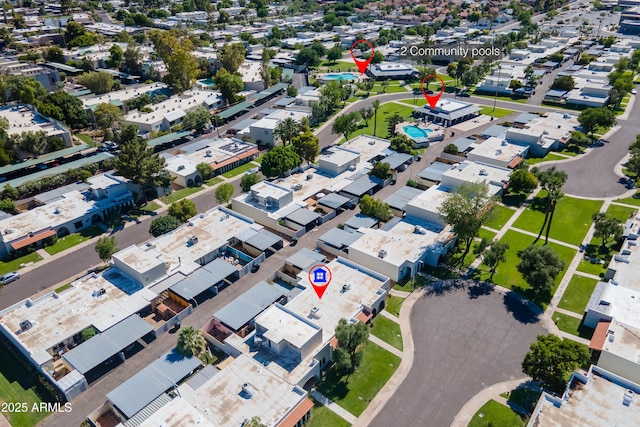 8341 E Keim Dr, Scottsdale, AZ 85250 - aerial view of property and surrounding area featuring nearby suburban area