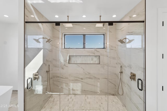 bathroom featuring an enclosed shower