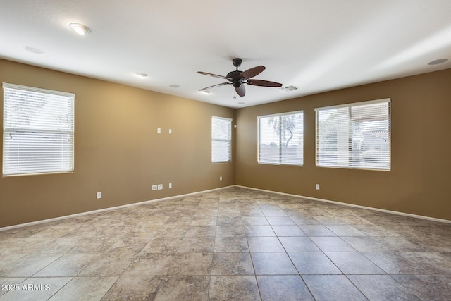 empty room with ceiling fan