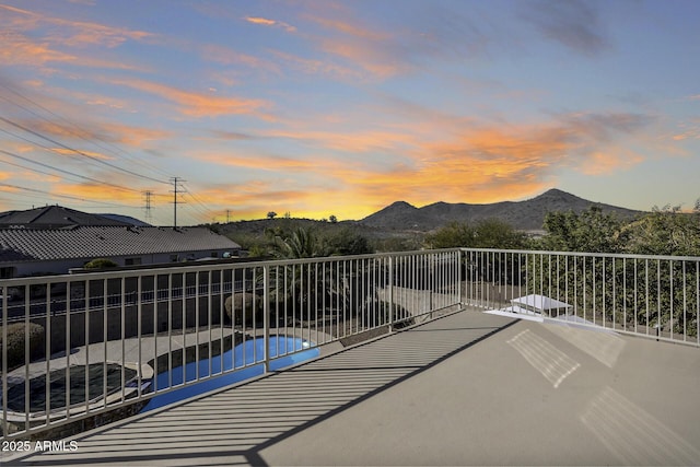 exterior space with a mountain view