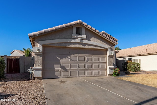 exterior space featuring a garage