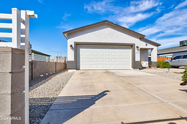 exterior space featuring a garage