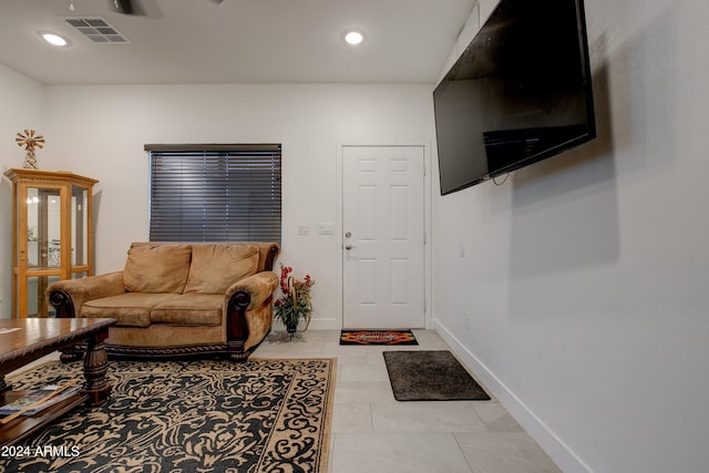 view of tiled living room