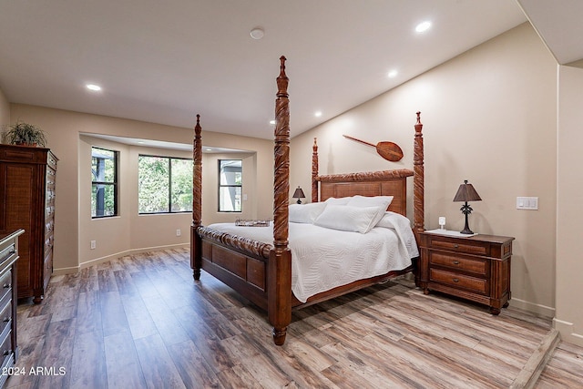 bedroom featuring light hardwood / wood-style floors