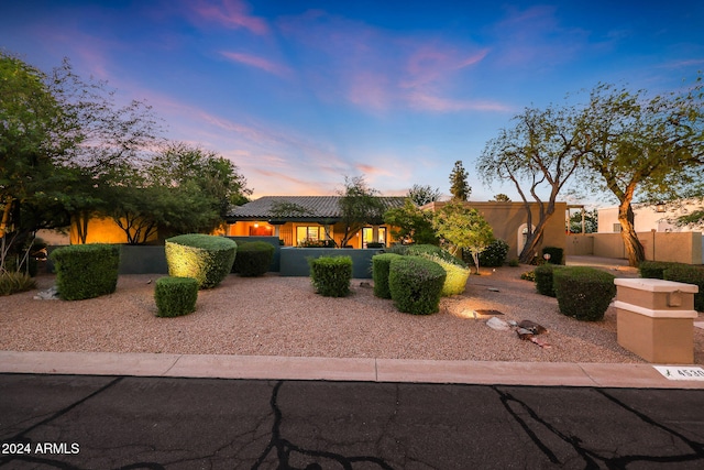 view of pueblo revival-style home