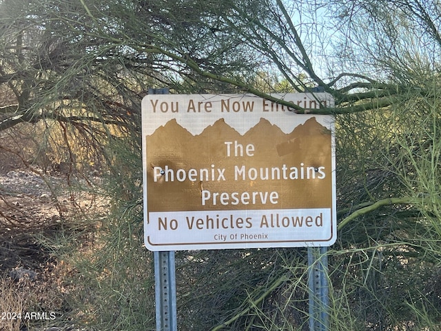 view of community sign