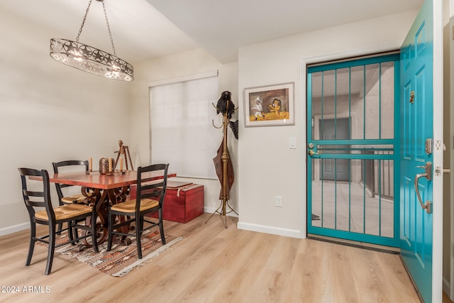 dining room featuring light hardwood / wood-style floors