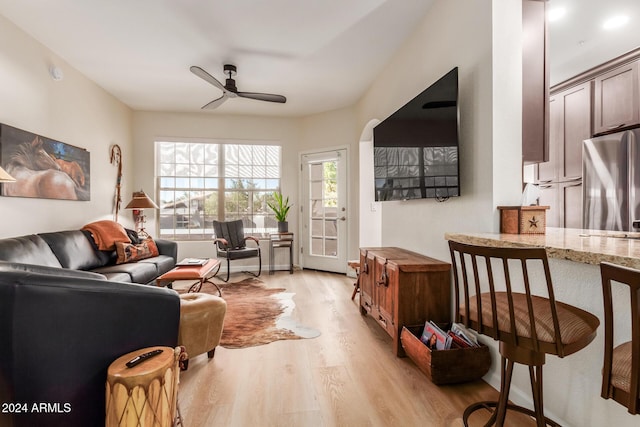 14950 W Mountain View Blvd Unit 4205, Surprise, AZ 85374 - living area featuring light wood-type flooring and ceiling fan