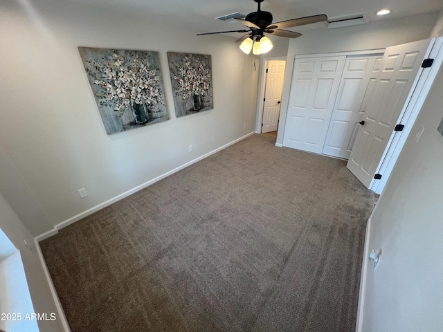 1545 W Marco Polo Rd, Phoenix, AZ 85027 - unfurnished bedroom with carpet flooring, baseboards, a closet, ceiling fan, and recessed lighting
