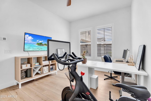 10006 E Rotation Dr, Mesa, AZ 85212 - office space featuring light wood finished floors and a ceiling fan