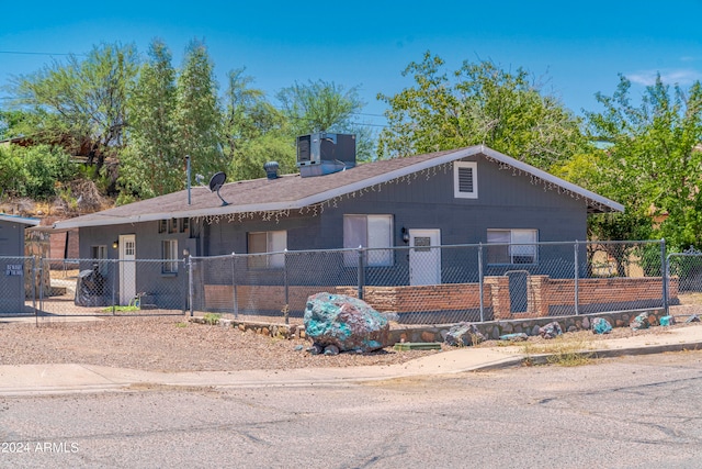 view of front of home featuring central AC