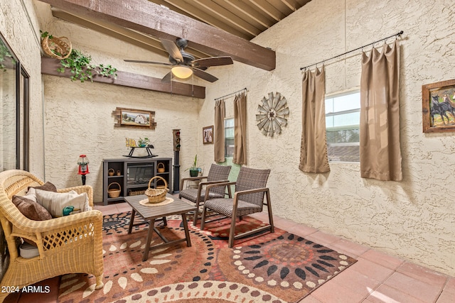 view of patio with ceiling fan