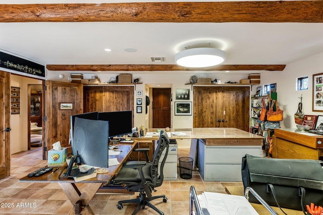 25002 N Quail Haven Dr, Rio Verde, AZ 85263 - office space featuring beam ceiling and light tile patterned floors