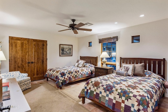 25002 N Quail Haven Dr, Rio Verde, AZ 85263 - carpeted bedroom with ceiling fan and recessed lighting