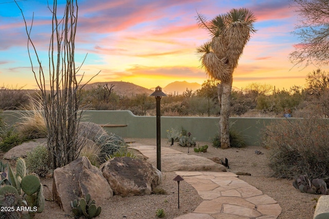 25002 N Quail Haven Dr, Rio Verde, AZ 85263 - yard at dusk with a mountain view