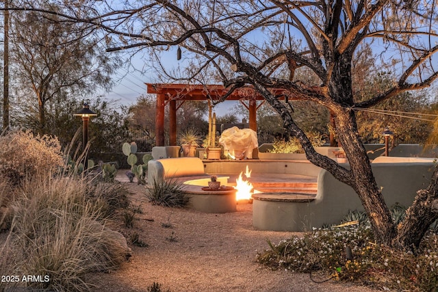25002 N Quail Haven Dr, Rio Verde, AZ 85263 - view of yard featuring an outdoor fire pit