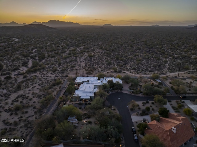 25002 N Quail Haven Dr, Rio Verde, AZ 85263 - aerial view at dusk of a mountain view and view of desert landscape