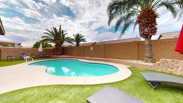 view of pool featuring a patio area