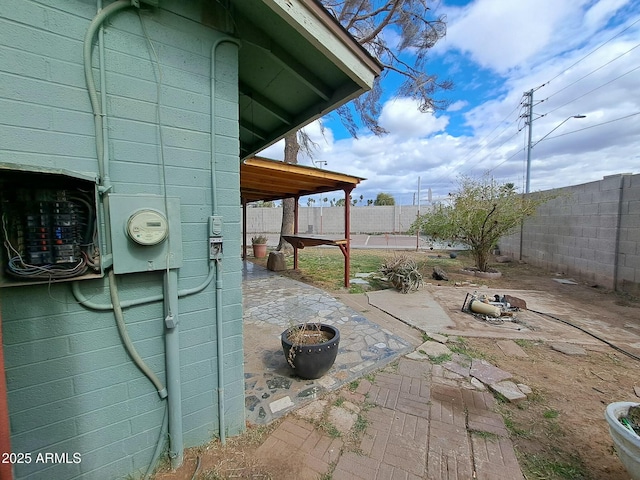 view of patio featuring a fenced backyard