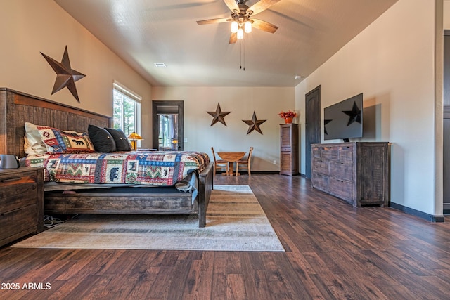 670 S Mountain Pines Ave, Show Low, AZ 85901 - bedroom featuring wood finished floors and ceiling fan