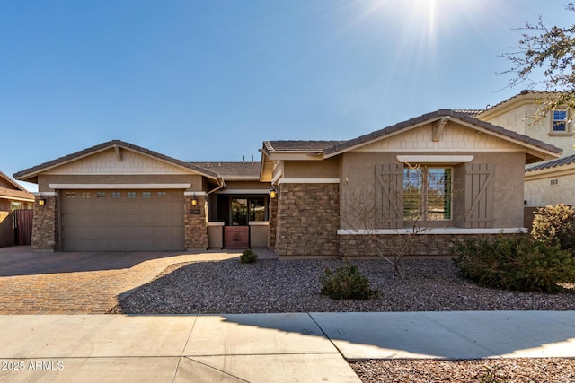 view of front of home with a garage