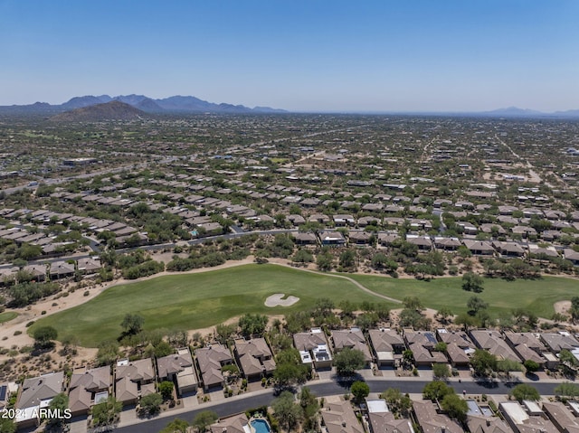 7056 E Mighty Saguaro Way, Scottsdale, AZ 85266 - aerial perspective of suburban area featuring mountains and a golf course