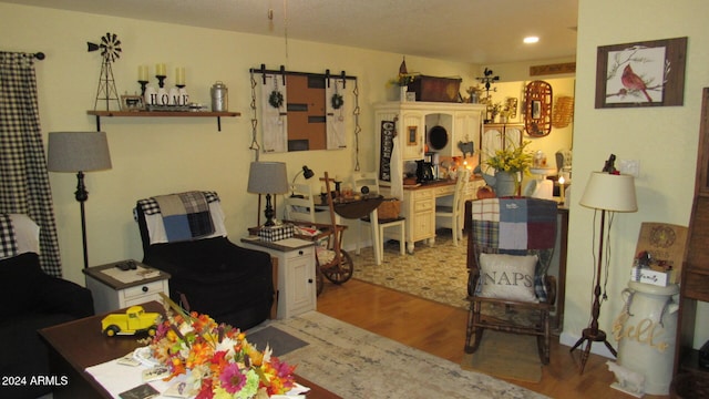 interior space with light hardwood / wood-style floors