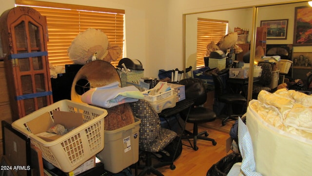 office featuring hardwood / wood-style flooring