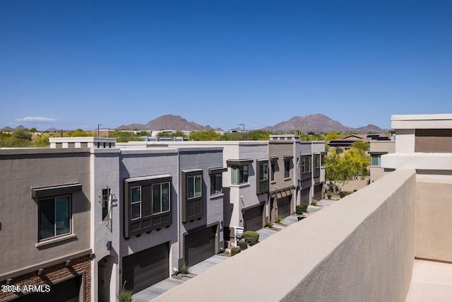 exterior space with a mountain view