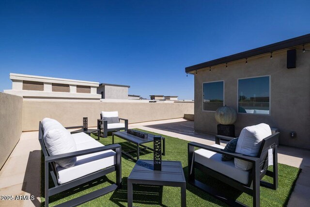 view of patio with an outdoor hangout area