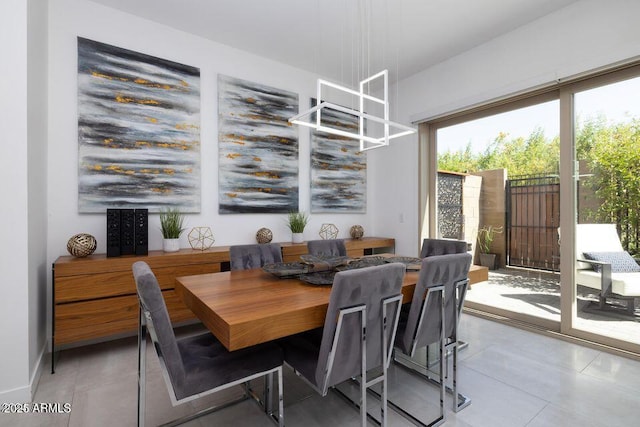 view of tiled dining space